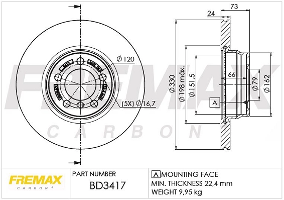 Disque de frein FREMAX BD-3417