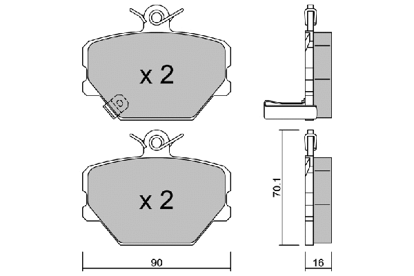 Kit de plaquettes de frein, frein à disque AISIN BPMB-1001