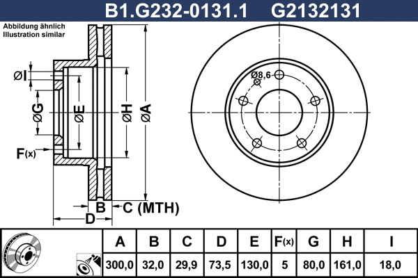 Disque de frein GALFER B1.G232-0131.1