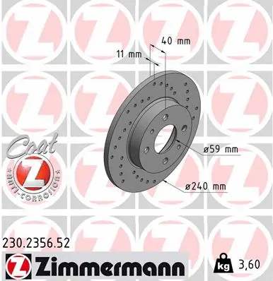 Disque de frein ZIMMERMANN 230.2356.52