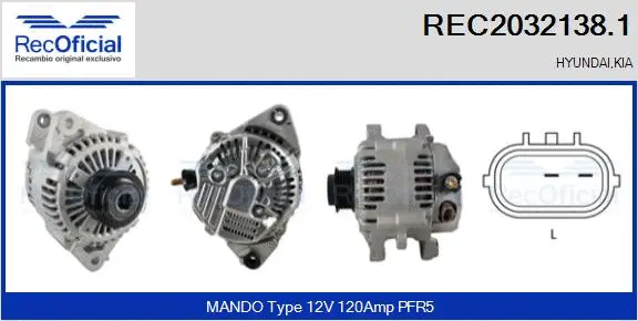 Alternateur RECOFICIAL REC2032138.1