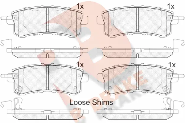 Kit de plaquettes de frein, frein à disque R BRAKE RB2052