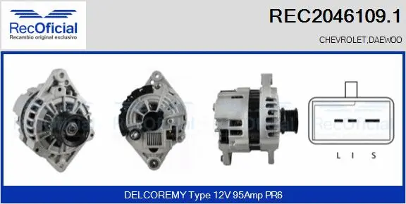 Alternateur RECOFICIAL REC2046109.1