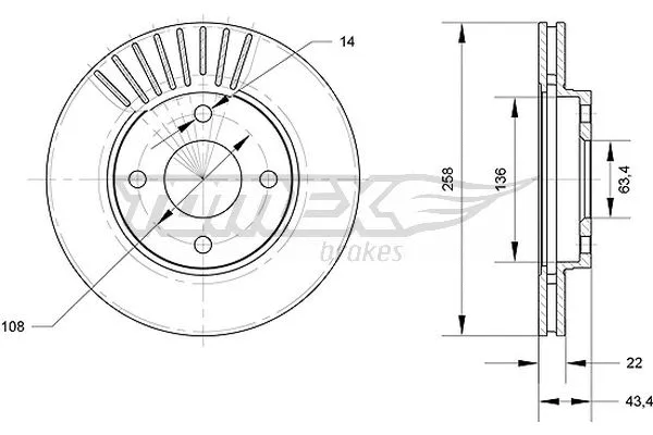 Disque de frein TOMEX Brakes TX 70-13
