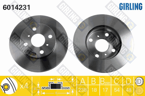 Disque de frein GIRLING 6014231