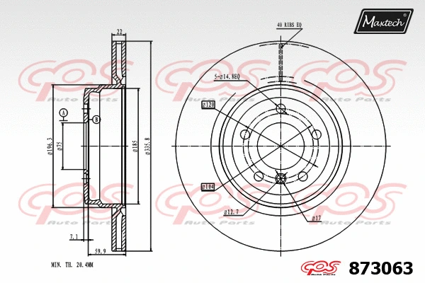 Disque de frein MAXTECH 873063