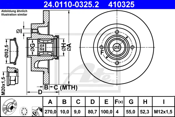Disque de frein ATE-APAC 24.0110-0325.2