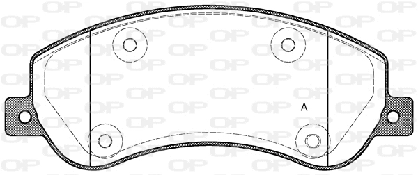 Kit de plaquettes de frein, frein à disque OPEN PARTS BPA1250.00