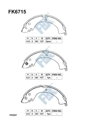 Jeu de mâchoires de frein FBK FK6715