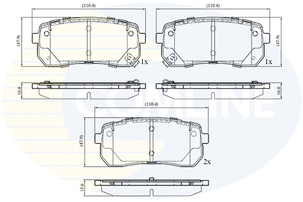 Kit de plaquettes de frein, frein à disque COMLINE CBP32693