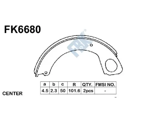 Jeu de mâchoires de frein FBK FK6680