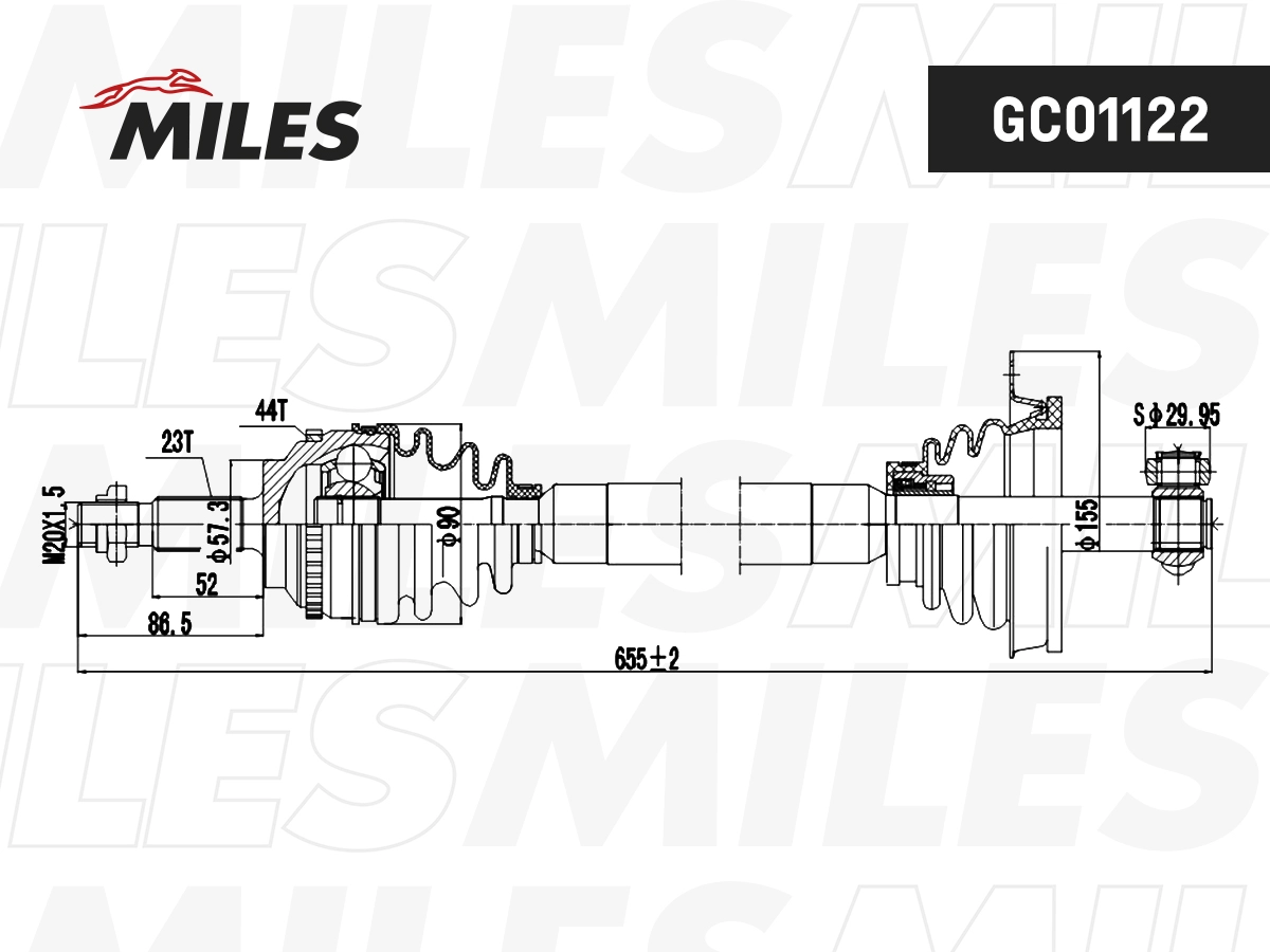 Arbre de transmission MILES GC01122