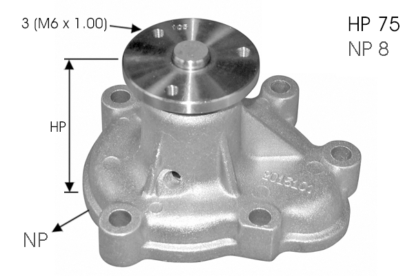 Pompe à eau, refroidissement du moteur TECDRIVE TPAE0049
