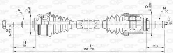 Arbre de transmission OPEN PARTS DRS6482.00
