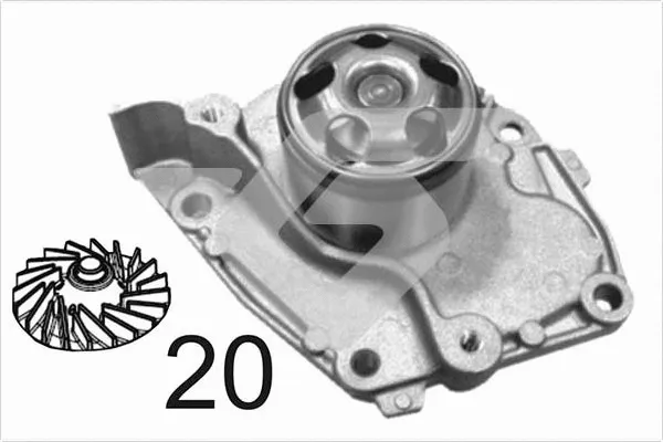 Pompe à eau, refroidissement du moteur HUTCHINSON WP367