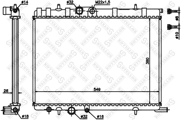 Radiateur, refroidissement du moteur STELLOX 10-25354-SX