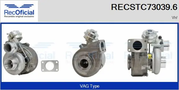 Turbocompresseur, suralimentation RECOFICIAL RECSTC73039.6