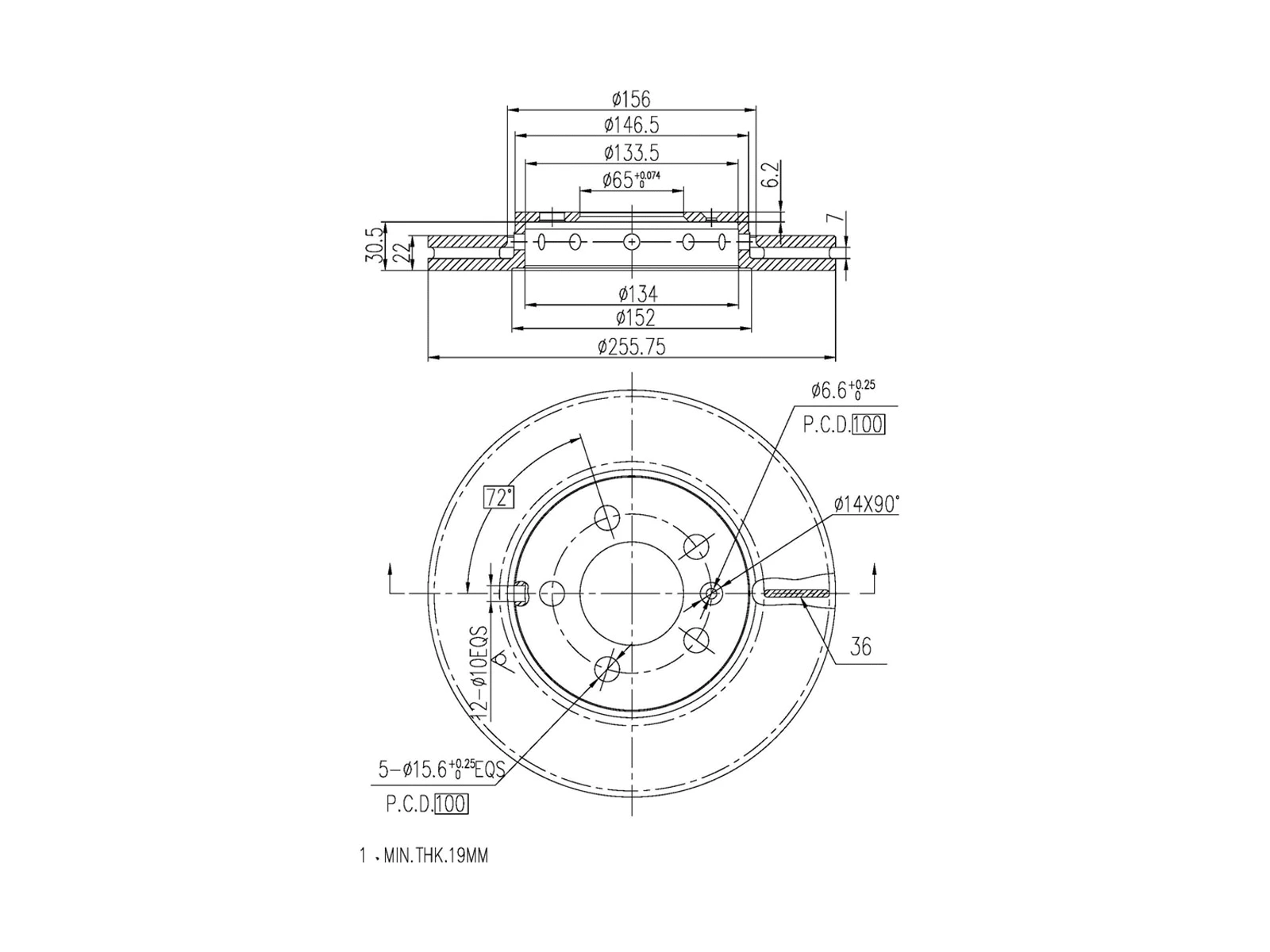 Disque de frein A.Z. Meisterteile AZMT-44-024-1527