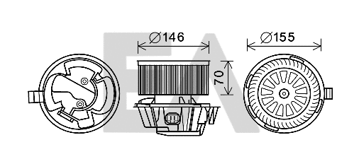 Moteur électrique, pulseur d'air habitacle EACLIMA 42A18002