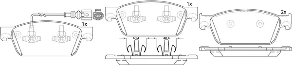 Kit de plaquettes de frein, frein à disque SB BP33001W