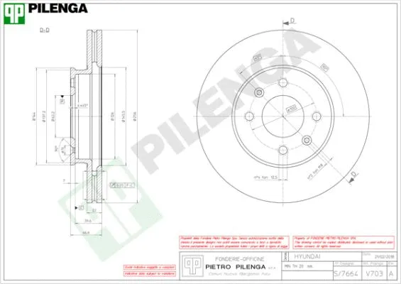Disque de frein PILENGA V703
