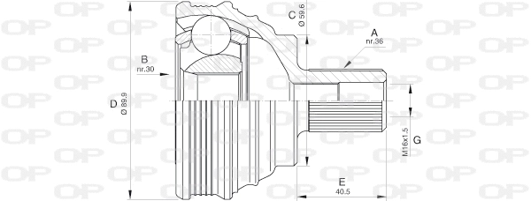 Jeu de joints, arbre de transmission OPEN PARTS CVJ5535.10