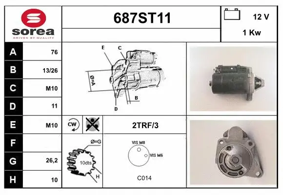 Démarreur STARTCAR 687ST11