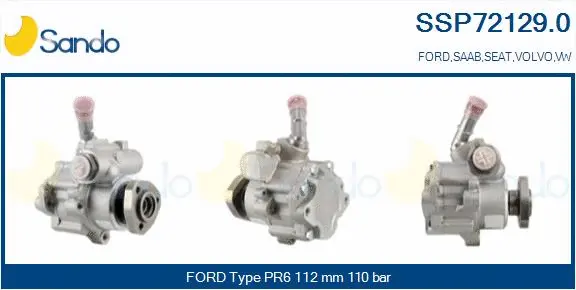 Pompe hydraulique, direction SANDO SSP72129.0