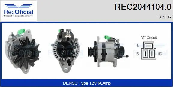 Alternateur RECOFICIAL REC2044104.0
