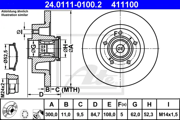 Disque de frein ATE-APAC 24.0111-0100.2