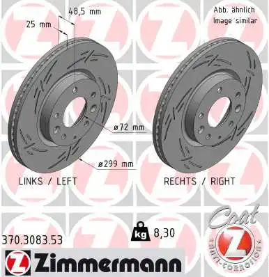 Disque de frein ZIMMERMANN 370.3083.53