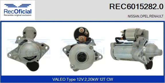 Démarreur RECOFICIAL REC6015282.0