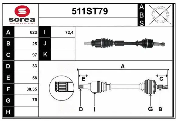 Arbre de transmission STARTCAR 511ST79