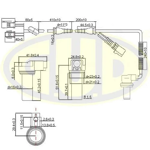 Capteur, vitesse de roue G.U.D. GABS01036