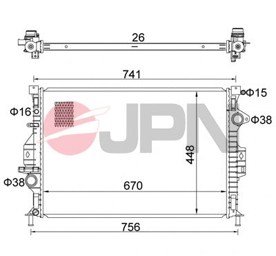 Radiateur, refroidissement du moteur JPN 60C9014-JPN