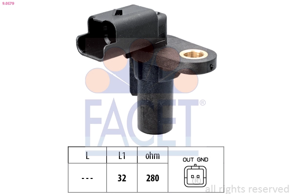 Capteur, vitesse de rotation du moteur FACET 9.0579