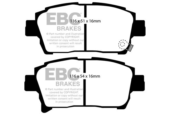 Kit de plaquettes de frein, frein à disque EBC Brakes DP21459