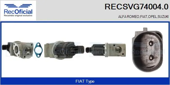 Vanne EGR RECOFICIAL RECSVG74004.0