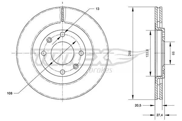 Disque de frein TOMEX Brakes TX 70-31