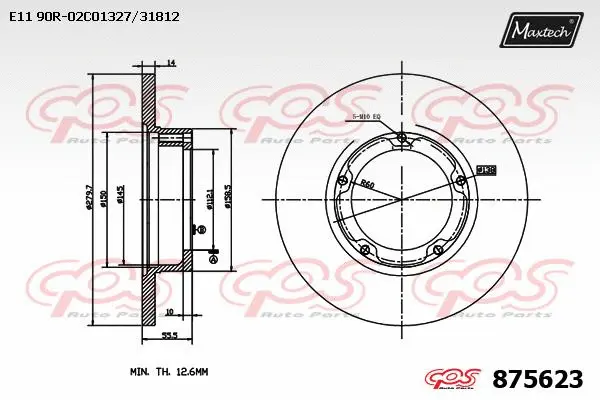 Disque de frein MAXTECH 875623
