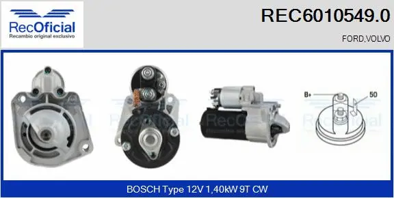Démarreur RECOFICIAL REC6010549.0