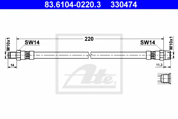 Flexible de frein ATE-APAC 83.6104-0220.3