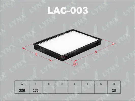 Filtre, air de l'habitacle LYNXAUTO LAC-003