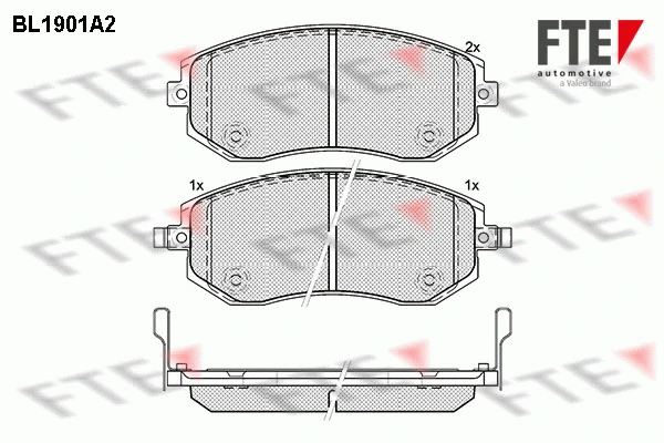 Kit de plaquettes de frein, frein à disque FTE 9010490