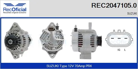 Alternateur RECOFICIAL REC2047105.0