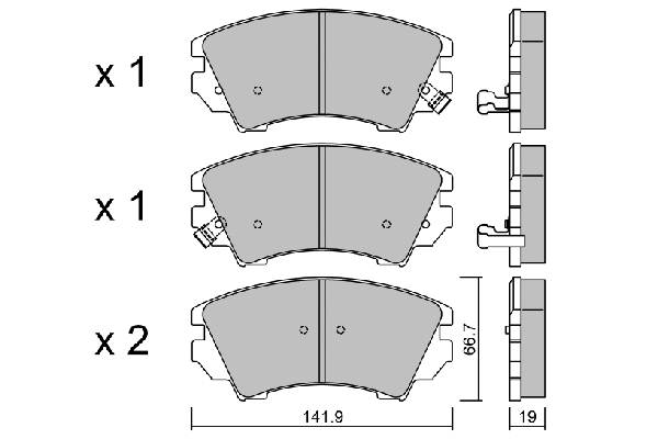 Kit de plaquettes de frein, frein à disque AISIN BPOP-1011