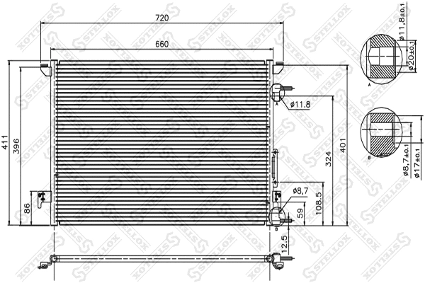 Condenseur, climatisation STELLOX 10-45031-SX