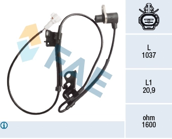 Capteur, vitesse de roue FAE 78418