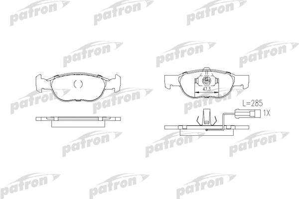 Kit de plaquettes de frein, frein à disque PATRON PBP1040