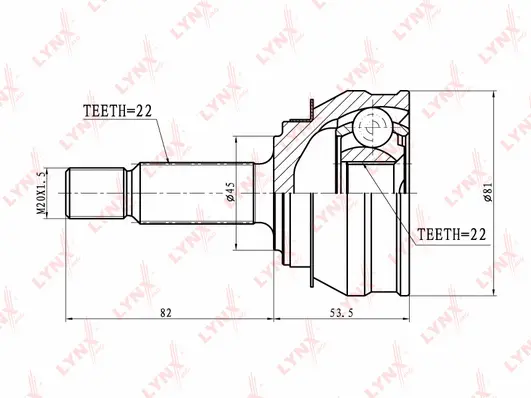 Jeu de joints, arbre de transmission LYNXAUTO CO-8001